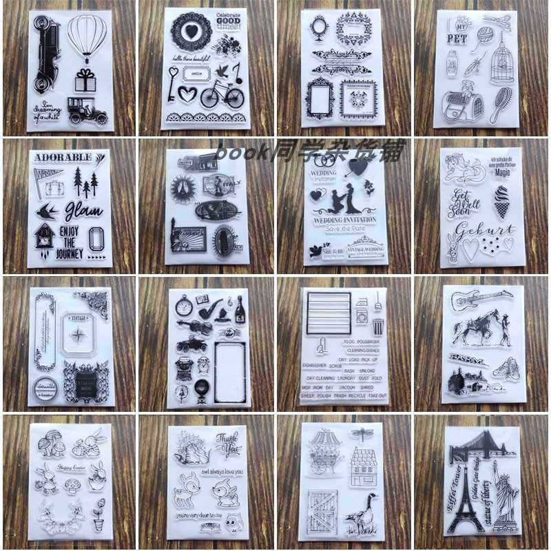 手帐透明动物卡片相册硅胶印章