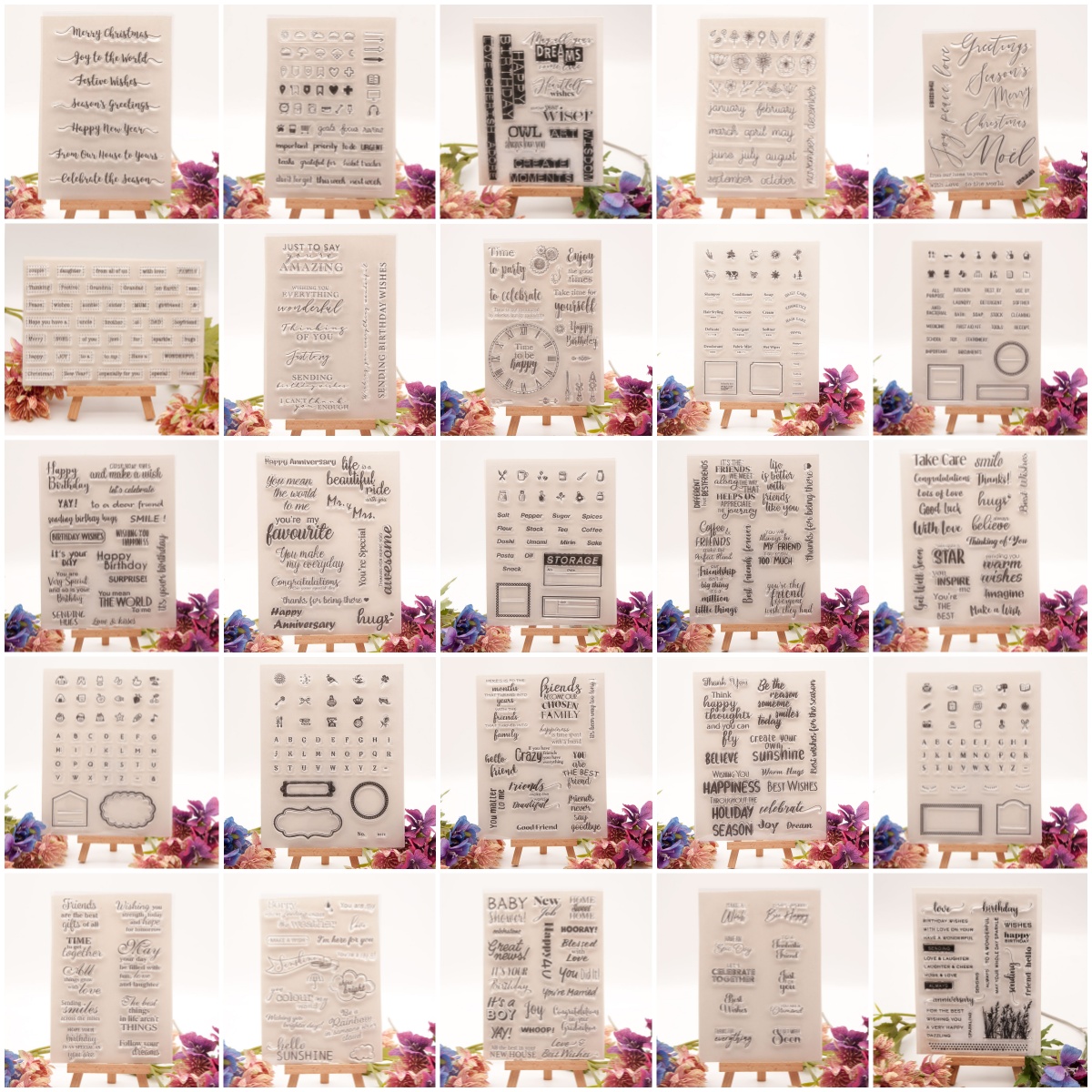 英文系列透明硅胶印章手帐卡片日记相册diy装饰打底素材章文具