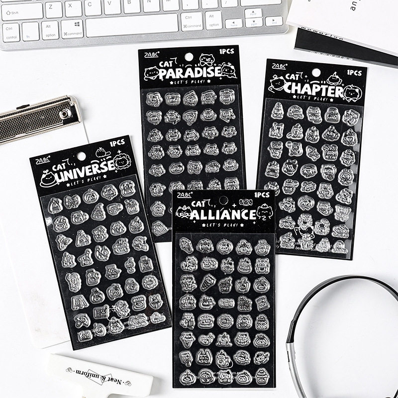 喵星来袭透明硅胶印章复古小物件手账印章diy趣味猫咪小印章文具