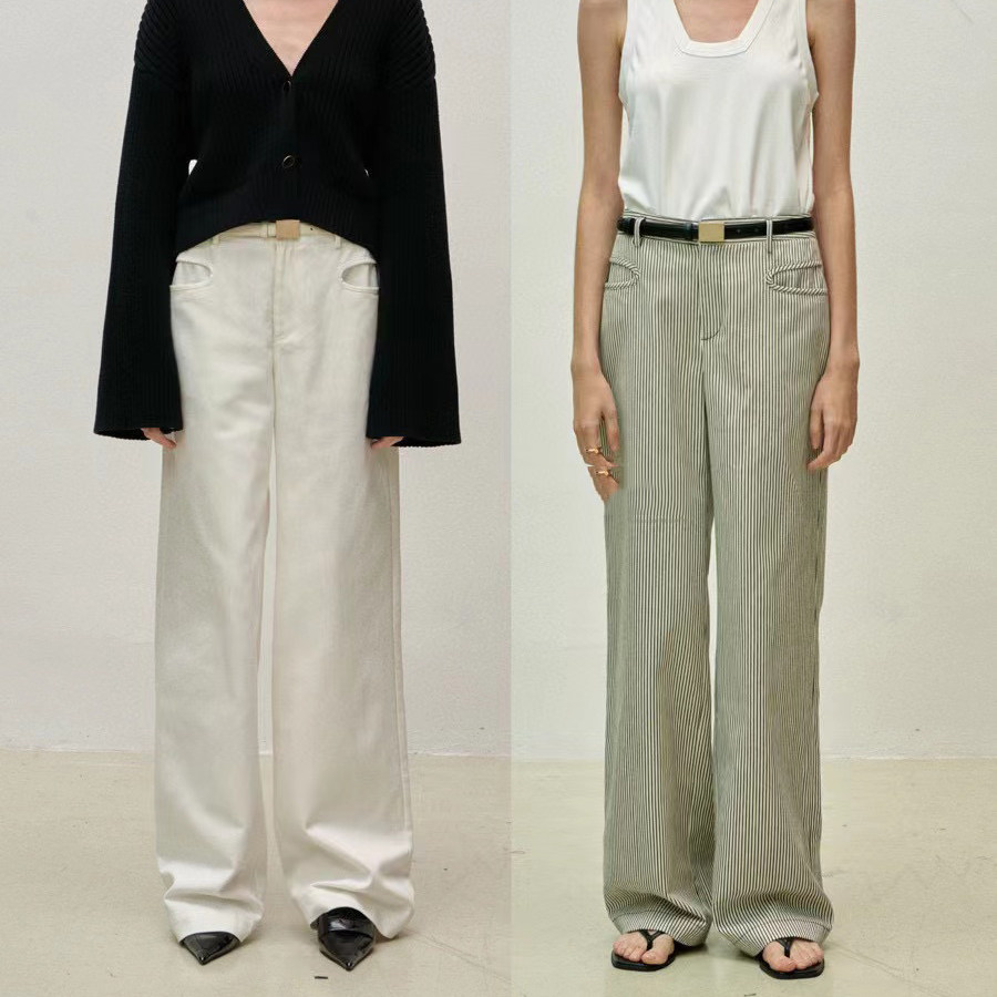 显瘦高腰宽松直筒牛仔裤