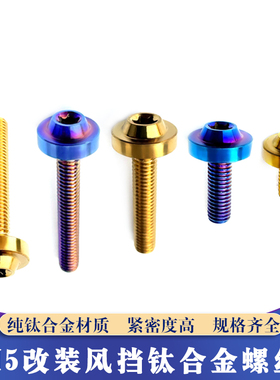 适用于雅马哈NMAX NVX XMAX改装钛合金风挡螺丝 改装烧蓝挡风螺丝