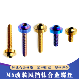 适用于雅马哈NMAX NVX XMAX改装钛合金风挡螺丝 改装烧蓝挡风螺丝