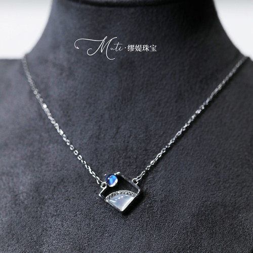 缪媞玻璃体月光石925纯银女贝母