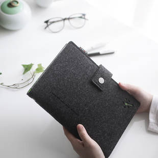 Mudon原创A5毛毡记事本笔记本活页万用手册手帐手札送PVC袋包邮