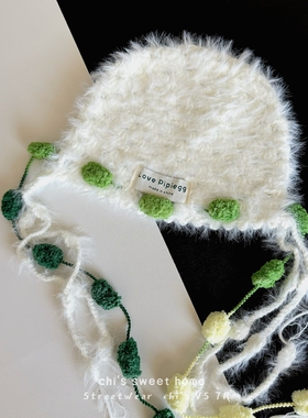 设计师款手工毛绒流苏包头护耳帽