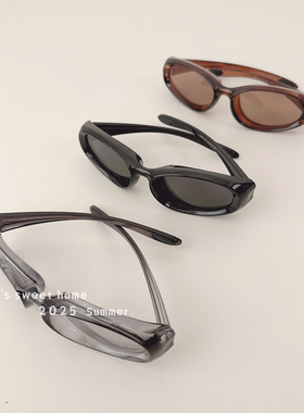 2025新款复古黑色猫眼墨镜女gm高级感防紫外线太阳镜男显脸小遮阳