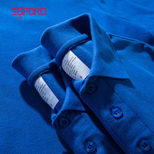 短袖 蓝夏季 T恤男上衣t 日系纯色经典 宝蓝色220g重磅纯棉翻领POLO衫