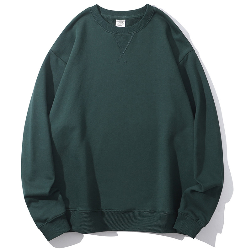 thumbnail for Heavyweight cotton sweatshirt men's and women's couple's pullover long sleeve T-shirt sweatshirt tide ins triangle crew neck genderless jacket