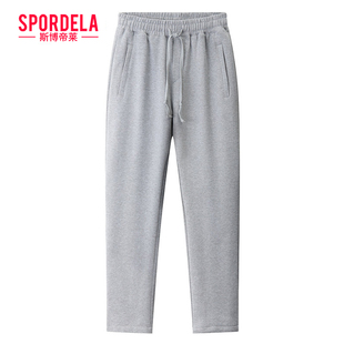 子宽松中老年秋冬全棉长裤 浅灰色运动裤 男休闲裤 纯棉直筒重磅卫裤