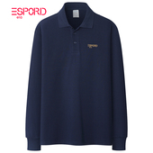 纯棉绣标POLO衫 保罗衫 男长袖 翻领T恤中老年珠地棉商务宽松爸爸装