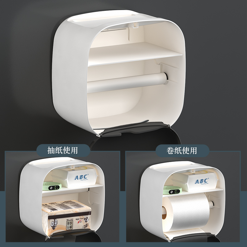 卫生间纸巾盒厕所k厕纸抽纸盒免打孔壁挂式卷纸盒挂架卫生纸置物