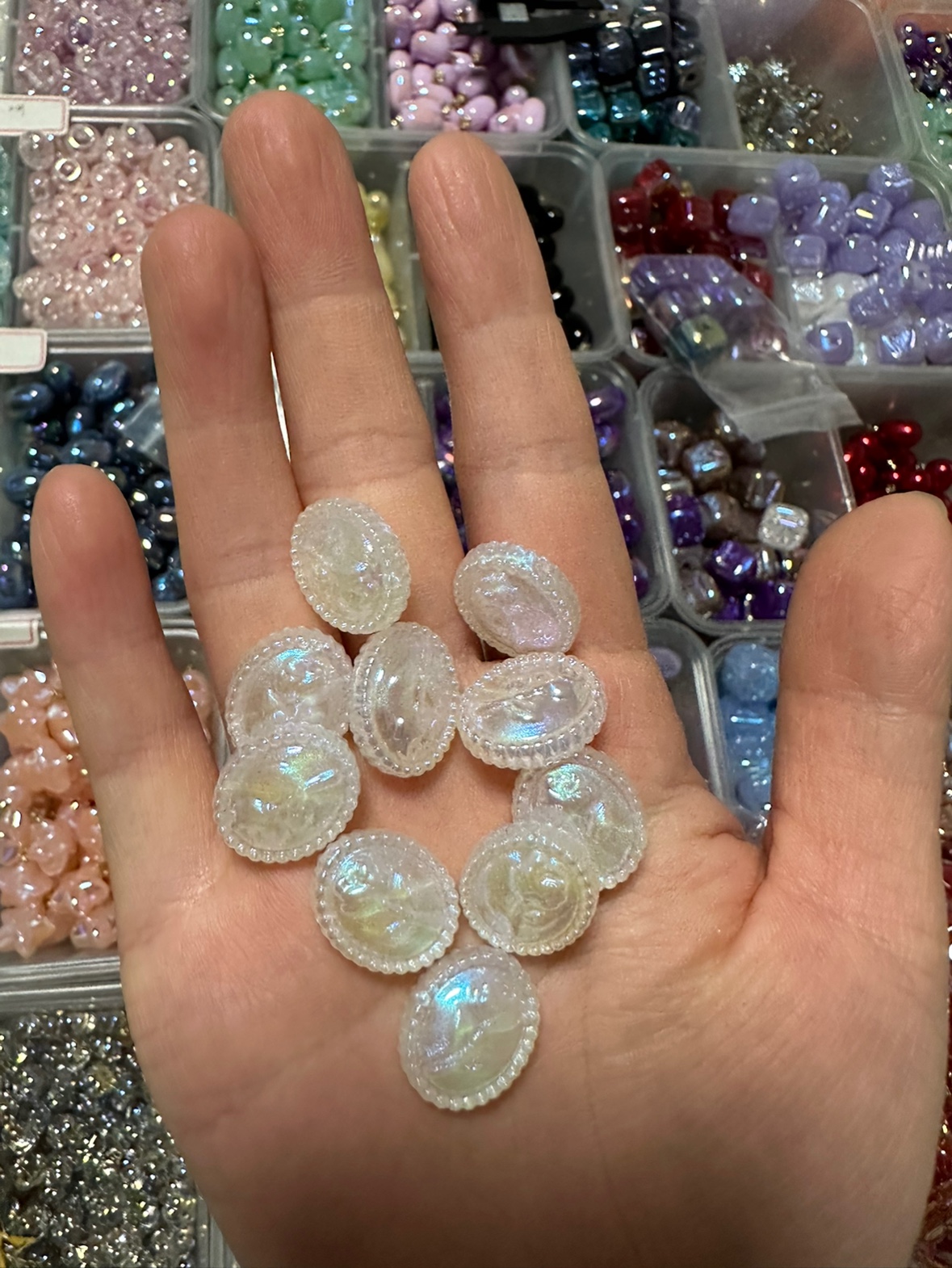 海蒂diy饰品 人鱼姬直孔椭圆玫瑰14.6*17.7mm