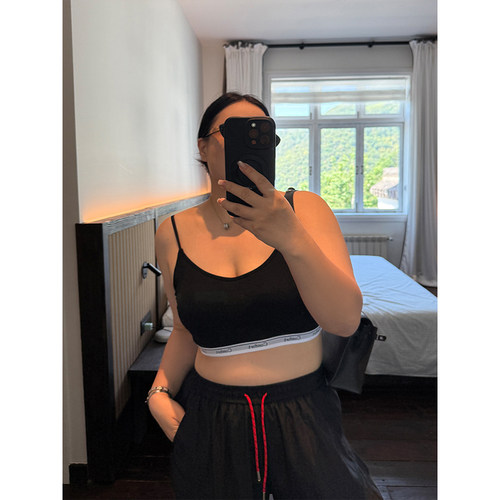 铅笔小鑫大码女装 自带胸垫 无痕吊带 运动塑形美背 可外穿