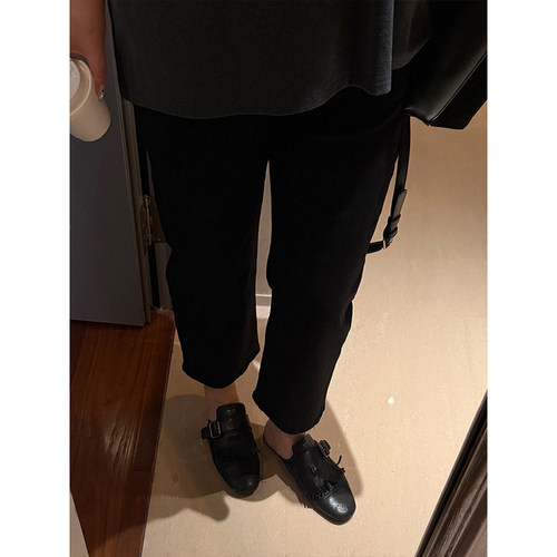 铅笔小鑫大码女装经典直筒巨显瘦高腰遮肉烟管黑色牛仔裤