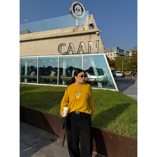 复古长袖 铅笔小鑫大码 跳绳小狗 趣味减龄 印花T恤 女装