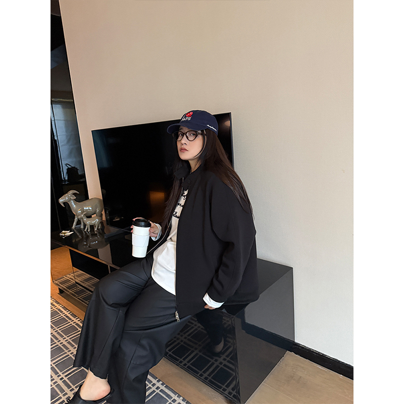 铅笔小鑫大码女装 简约廓形 个性立领 休闲大码长袖外套