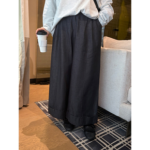 铅笔小鑫大码女装 松弛感拉满 遮肉显瘦 复古简约 高腰阔腿休闲裤