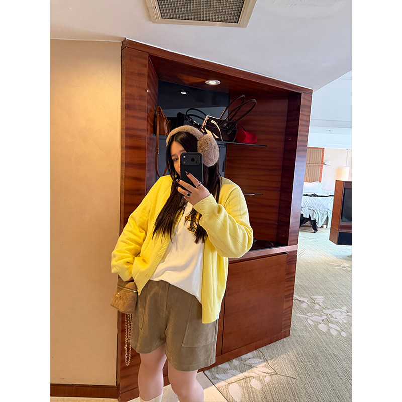 铅笔小鑫大码女装多色休闲百搭弹力复古显瘦针织开衫,女装/女士精品,大码内搭,淘宝优惠券,粉丝福利购,淘宝优惠卷