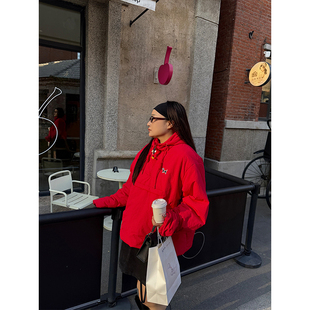 铅笔小鑫大码女装 减龄显白 小狗刺绣 保暖连帽 棉服卫衣