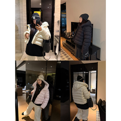 铅笔小鑫大码女装排骨羽绒服轻盈保暖云朵泡芙连帽羽绒服
