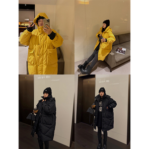 铅笔小鑫大码女装 工装大码派克羽绒服冬季 微廓形鸭绒口袋羽绒服