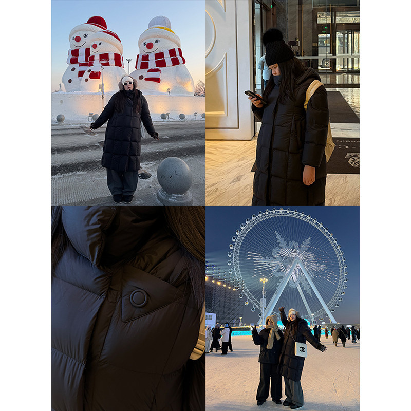 铅笔小鑫大码女装90白鸭绒直筒连帽长款过膝御寒羽绒服,女装/女士精品,大码羽绒服,淘宝优惠券,粉丝福利购,淘宝优惠卷