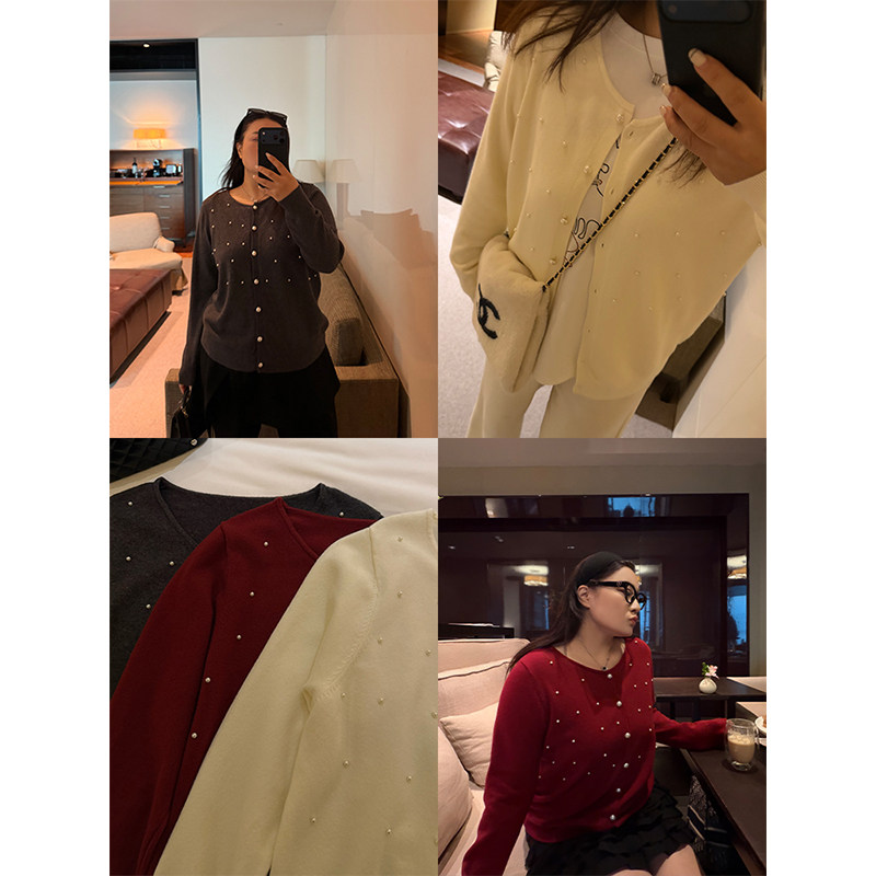 铅笔小鑫大码女装 慵懒风重工钉珠闪闪吸睛显瘦针织开衫,女装/女士精品,大码内搭,淘宝优惠券,粉丝福利购,淘宝优惠卷