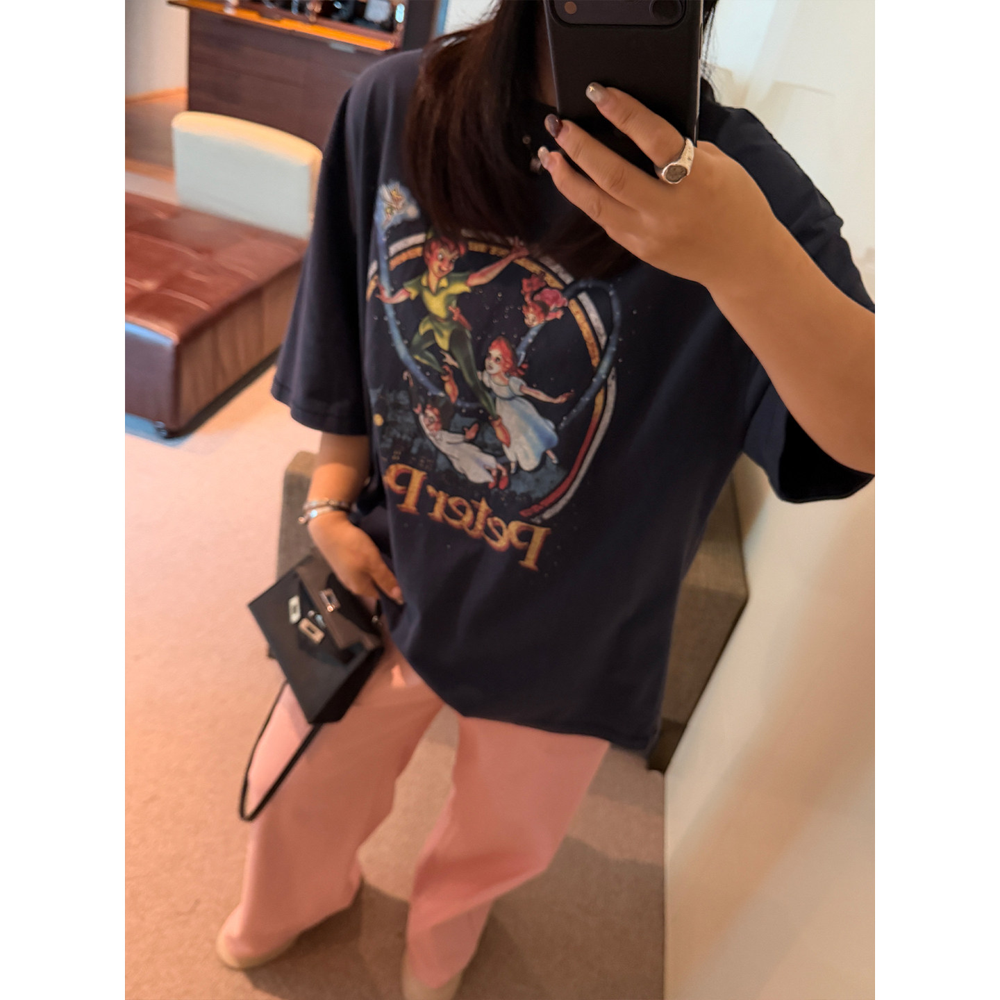 铅笔小鑫大码女装宽松落肩美式趣味卡通男友风显瘦印花T恤图片