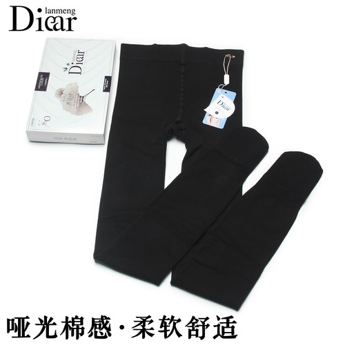 兰梦迪春秋哑光棉质连裤袜加肥