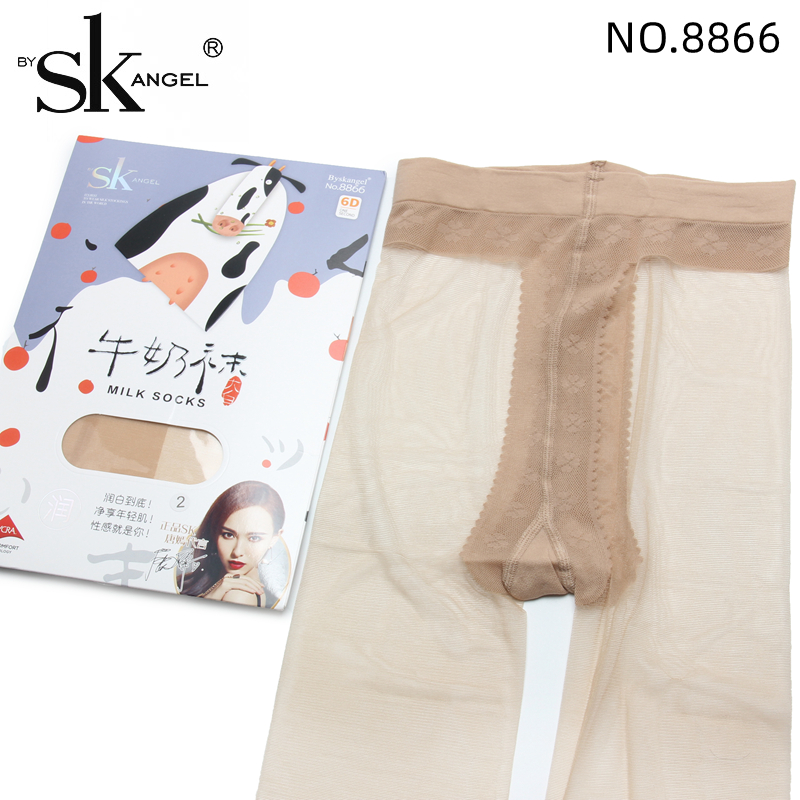 sk8866 牛奶袜6d超薄隐形无痕t裆丝袜 脚尖加固夏季肤色连裤袜女