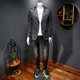 2021男士印花便西秋季修身上衣西服小西装外套761P175控价318，男装西服，电商D225
