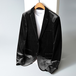 金丝绒小西装男士商务休闲西服XZ6801P175图片