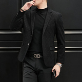 新款秋季新款男装西服弹力印花潮流便西休闲西装XCX2308P180，男装西服套装，电商D225