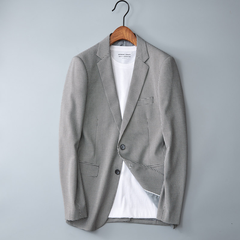 【长期有货】男士西服男式千鸟格子单西西装男外套C818P165，男装西服，电商D225