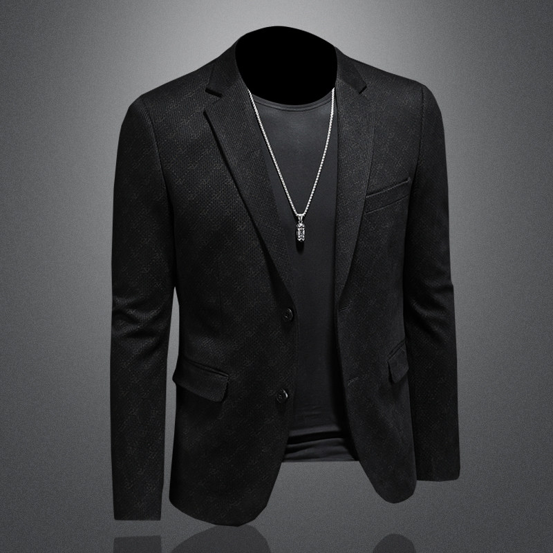 新款秋季新款男装西服弹力印花潮流便西休闲西装XCX2308P180,男装西服套装,电商D225