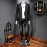 男士休闲西服上衣商务黑色西装便西外套假模图26536P170，男装西服，电商D225