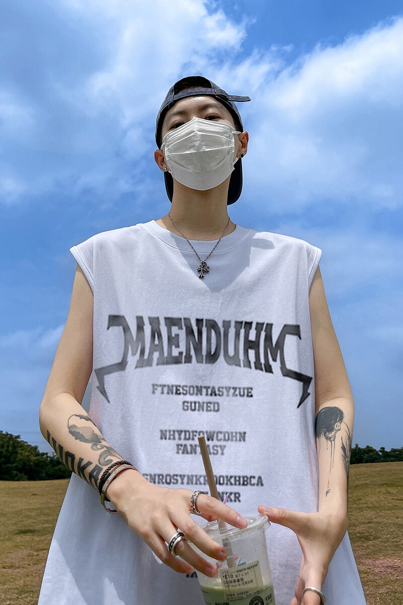 夏季潮流字母印花无袖T恤宽松汗背心DT508P25控38,男装背心/马甲,电商A247