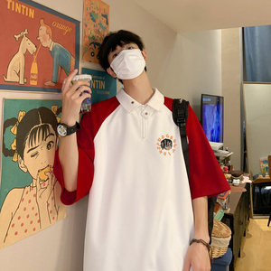 夏季280G珠地 美式宽松翻领印花polo衫短袖T恤DT461 特批P40控68图片