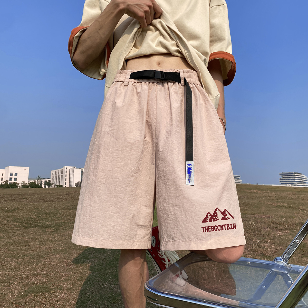 夏季宽松潮流速干沙滩裤运动短裤五分裤A271特批P30控48,男装休闲裤,电商A247