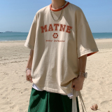 港风23夏季新款时尚字母印花100短袖T恤T266P35控48，男装T恤，电商A247