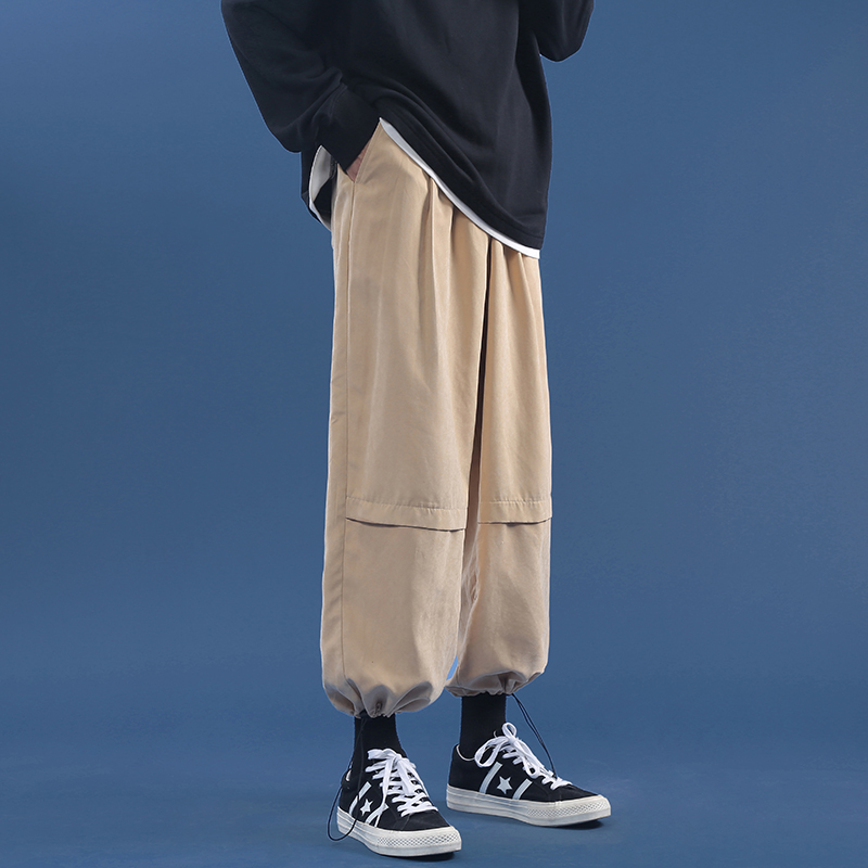 Spring loose Harem Pants wide leg pants sports pants cropped pants