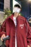 春季时尚宽松拼色织带立领休闲夹克外套F350P65控98，男装夹克，电商A247