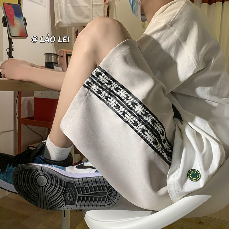 港风夏季直筒INS百搭潮流流行短裤休闲五分裤子KZF140P25限价48,男装休闲裤,电商A247
