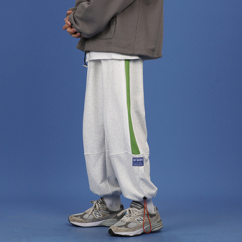 Spring trend loose color matching sports pants, guard pants and quarter pants