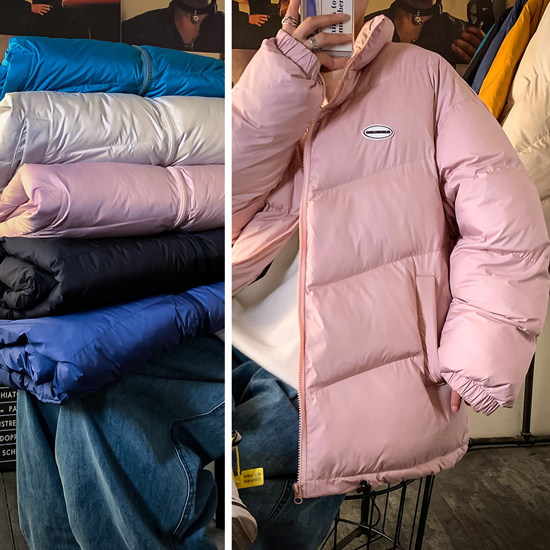 Winter trend slant grid thickening warm and bright face lovers cotton coat cotton coat