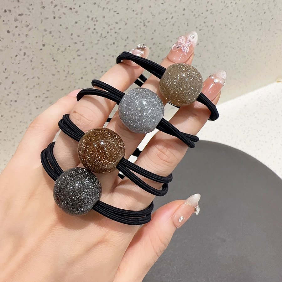 高弹力细闪球球发圈头绳简约皮筋