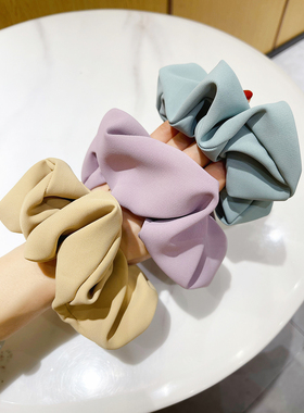 韩国紫色布艺大肠圈发圈气质简约网红头绳马尾皮筋扎头发发头花