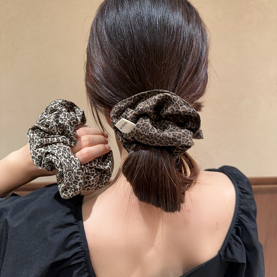 韩系时髦复古豹纹大肠圈发圈高级感布艺扎低马尾头绳发绳皮筋头花,饰品/流行首饰/时尚饰品新,发饰,淘宝优惠券,粉丝福利购,淘宝优惠卷