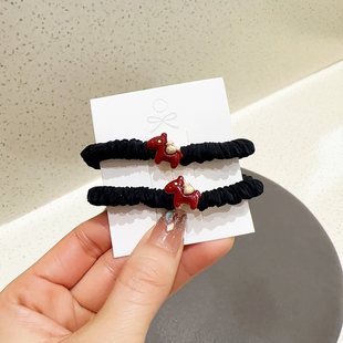 马年发饰新年红色小马发圈小肠圈可爱扎马尾头绳发绳本命年皮筋