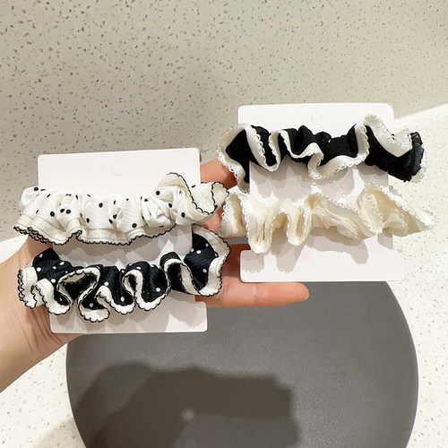 洋气波点小肠圈花边头绳发圈